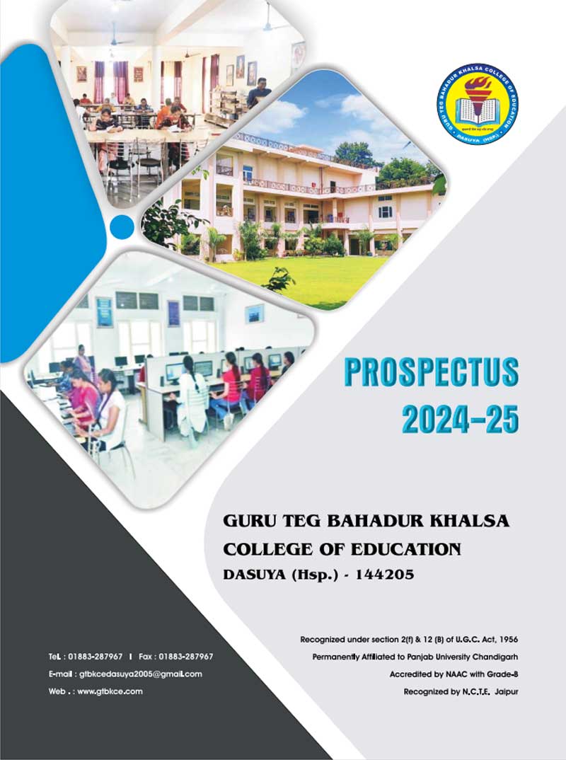 College Prospectus @ GTBKCE, Dasuya